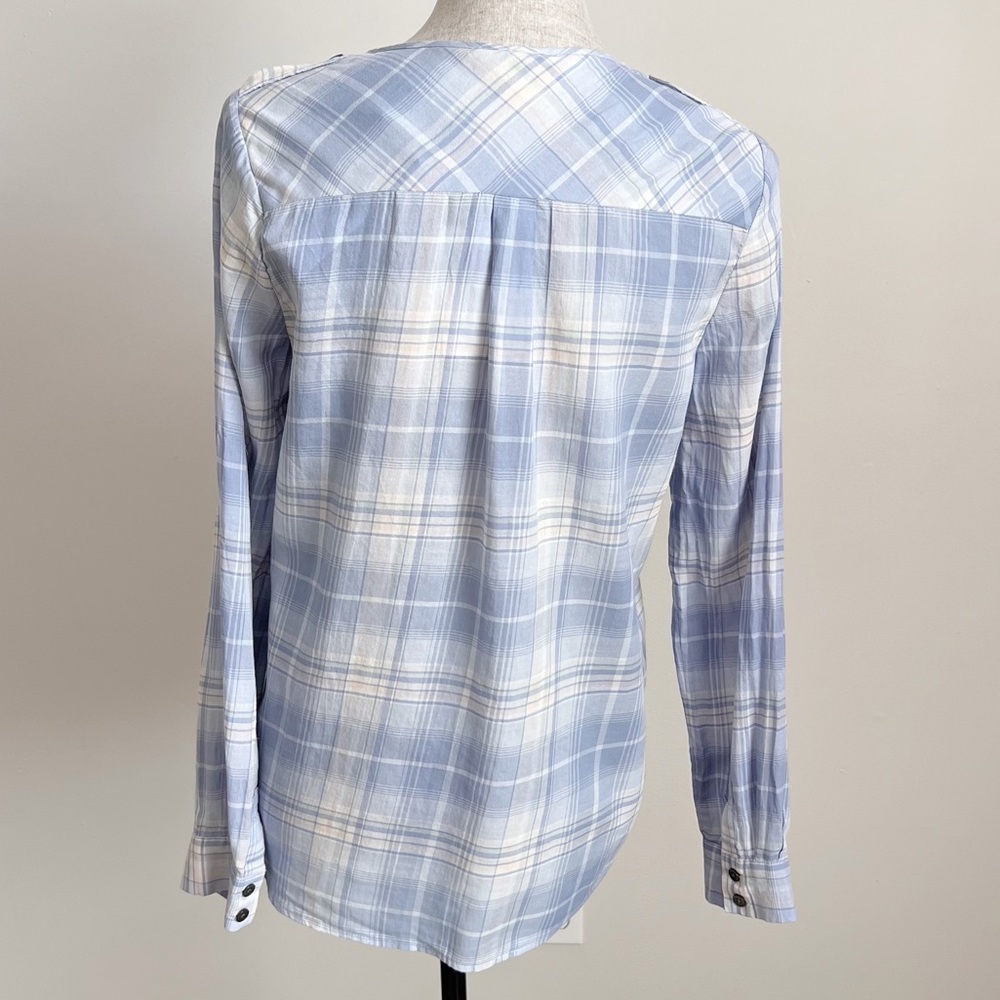 Joie Blouse Acaelle Plaid Button Down Cotton Top XS - Picture 5 of 17